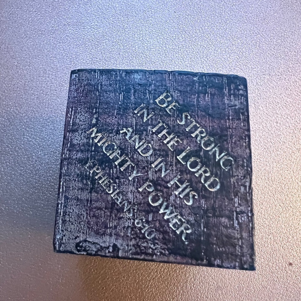 Dicksons Rustic Brown Inscribed Scripture Block Resin Stone Decorative NIB - Picture 7 of 12